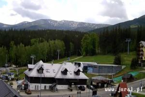 Szklarska Poręba Szrenica Ski Arena Widok na dolną stację wyciągu