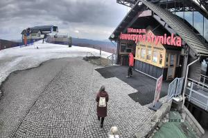 Krynica Jaworzyna Krynicka Widok na trasę dla dzieci na szczycie (1100 m n.p.m.)