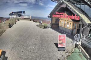 Krynica Jaworzyna Krynicka Widok na trasę dla dzieci na szczycie (1100 m n.p.m.)