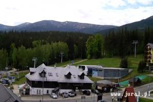 Szklarska Poręba Szrenica Ski Arena Widok na dolną stację wyciągu