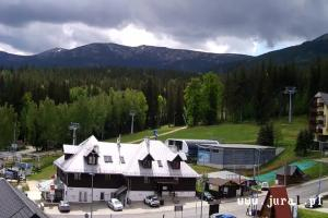 Szklarska Poręba Szrenica Ski Arena Widok na dolną stację wyciągu