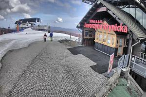 Krynica Jaworzyna Krynicka Widok na trasę dla dzieci na szczycie (1100 m n.p.m.)