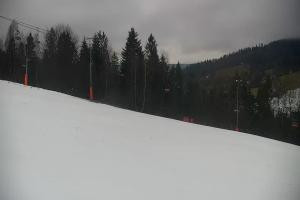 Wisła Cieńków Widok na trasę kolei krzesełkowej