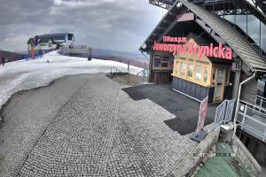 Krynica Jaworzyna Krynicka Widok na trasę dla dzieci na szczycie (1100 m n.p.m.)