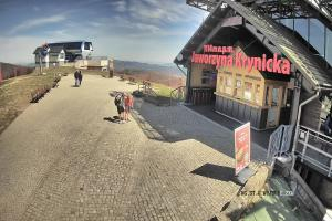 Krynica Jaworzyna Krynicka Widok na trasę dla dzieci na szczycie (1100 m n.p.m.)