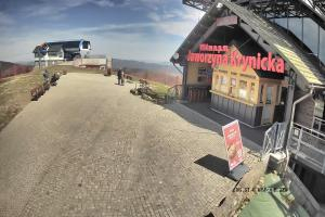 Krynica Jaworzyna Krynicka Widok na trasę dla dzieci na szczycie (1100 m n.p.m.)
