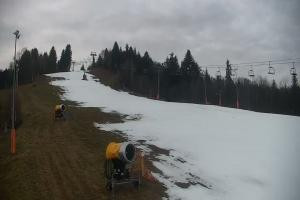 Wisła Cieńków Widok na trasę kolei krzesełkowej