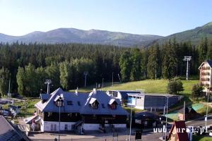 Szklarska Poręba Szrenica Ski Arena Widok na dolną stację wyciągu