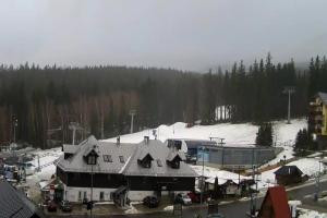 Szklarska Poręba Szrenica Ski Arena Widok na dolną stację wyciągu